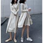 Long-sleeve Mini A-line Dress / Long-sleeve Midi A-line Dress