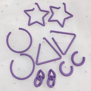 Purple Acrylic Earring (various Designs)