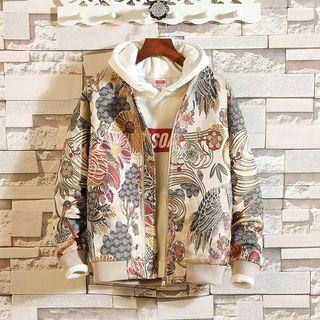 All Over Embroidery Zip Jacket