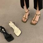 Block-heel T Strap Sandals