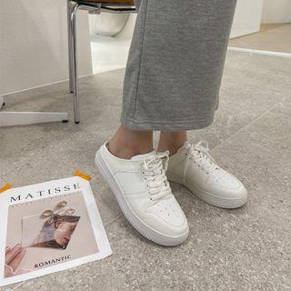 Platform Faux-leather Mule Sneakers