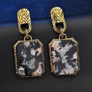 Geometric Square Dangle Earring As Shown In Figure - One Size