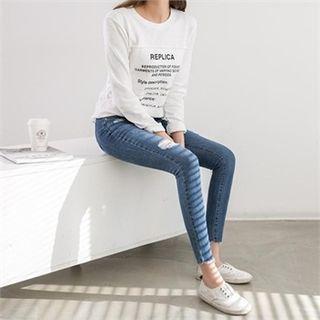 Lettering Napped T-shirt