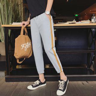 Drawstring Strap-detail Gather-cuff Pants