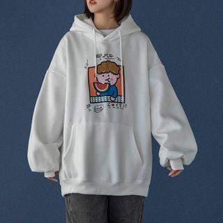 Cartoon Print Oversized Hoodie