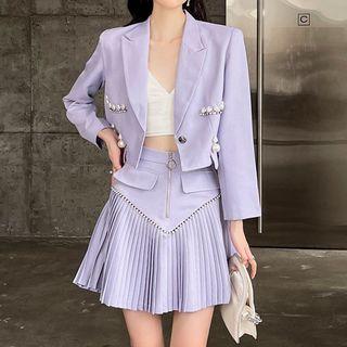 Floral Blazer / A-line Skirt