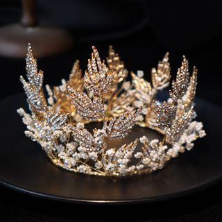 Rhinestone Leaf Wedding Tiara