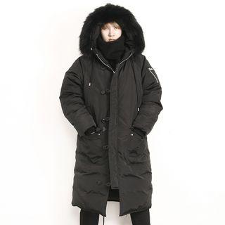 Faux-fur Trim Hoodied Duck-down Padded Jacket