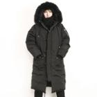 Faux-fur Trim Hoodied Duck-down Padded Jacket