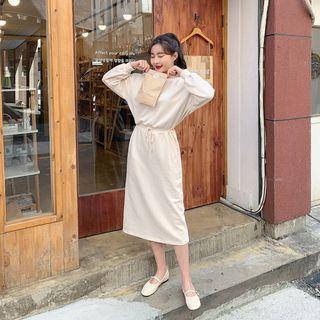 Drawcord-waist Maxi Sweatshirt Dress