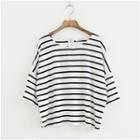 Short-sleeve Striped Loose-fit Top