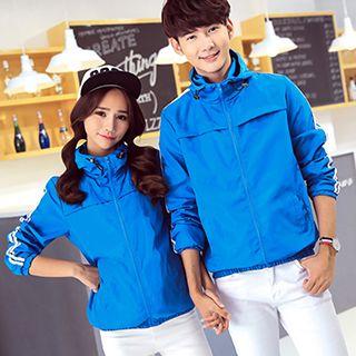 Couple Matching Stripe Hooded Jacket