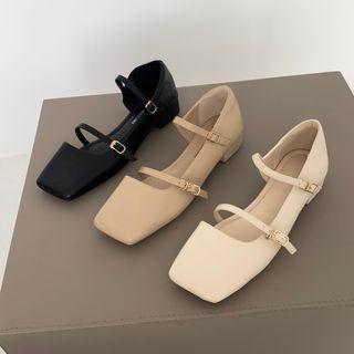 Square Toemary Jane Chunky-heel Shoes