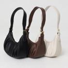 Shirred Faux-leather Hobo Bag