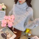 Turtleneck Sweater Light Gray - One Size