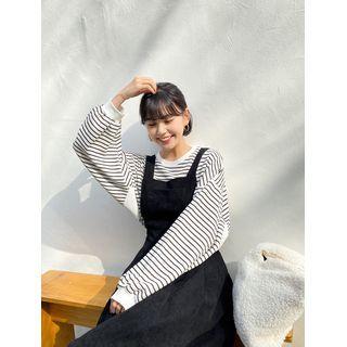 Napped Oversized Stripe Pullover