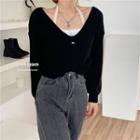Long-sleeve Knit Sweater / Camisole