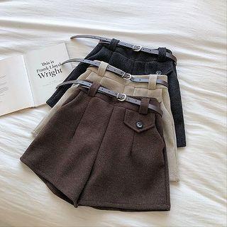 Mock Pocket Acrylic High-waist Shorts
