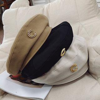 Metal Accent Beret Hat