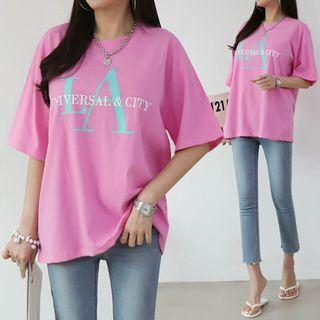 Crewneck La Letter T-shirt
