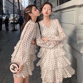 Polka Dot Tiered A-line Dress