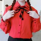 Long Sleeve Tie-neck Blouse