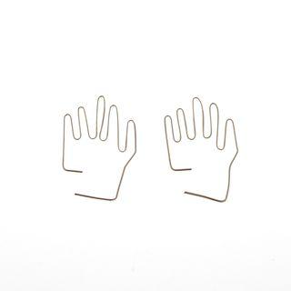 Alloy Hand Dangle Earring 1 Pair - B0789 - Gold - One Size