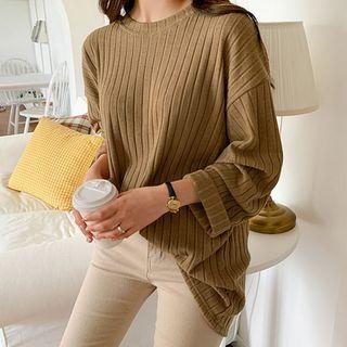 Plus Size Boxy Rib-knit Top