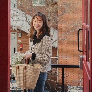 Square-neck Tweed Jacket