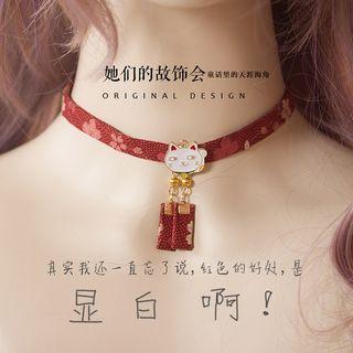 Sakura-print Cat Choker
