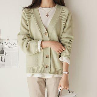 V-neck Reglan-sleeve Cardigan