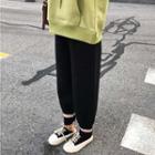 Color-block Cropped Knit Pants As Figure - One Size