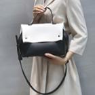 Faux-leather Two Tone Satchel