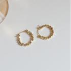 Bead Alloy Hoop Earring 1 Pair - Ear Ring Buckle - Gold - One Size