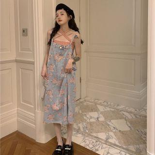 Camisole Top / Denim Midi Overall Dress