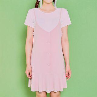 Set: Sleeveless Mini Dress + T-shirt
