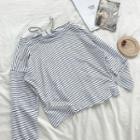 Color-block Striped Long-sleeve T-shirt