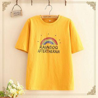 Rainbow Print Short-sleeve Top