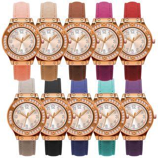 Embellished Faux Mechanical Strap Watch