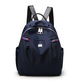 Triangle Pattern Trim Oxford Backpack