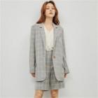 Formal Plaid Longline Blazer