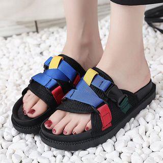 Contrast Strap Platform Sandals