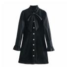 Bell-sleeve Button-up A-line Dress