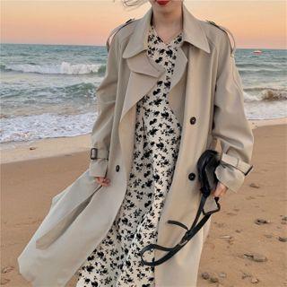 Loose-fit Plain Blazer + Floral Print Dress