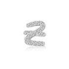 Left Right Accessory - 9k White Gold Initial Z Pave Diamond Single Stud Earring (0.04cttw)