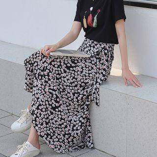 Daisy Lace-up A-line Maxi Skirt