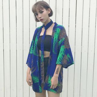 Print 3/4-sleeve Jacket