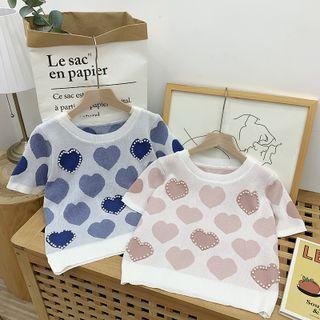 Round-neck Printed Knit Cropped Top