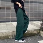 Adhesive Strap Wide-leg Cargo Pants