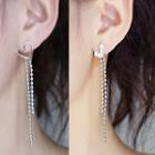 Heart Drop Earring 1 Pair - With Back Stopper - Heart - Silver - One Size